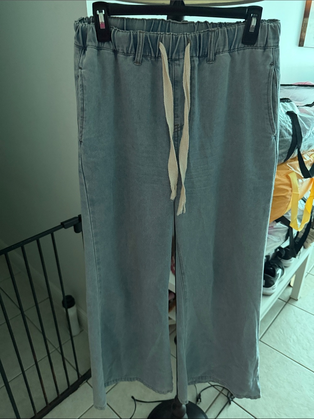 Casual Gray Drawstring Men’s Pants